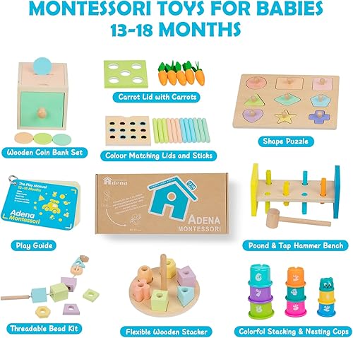 Miniatura 10 de Juguetes Montessori 8 en 1 para bebés de 0 a 6 meses, juguetes para bebés de 0 a 6 meses, tarjeta blanca y negra para recién nacidos, juguetes de