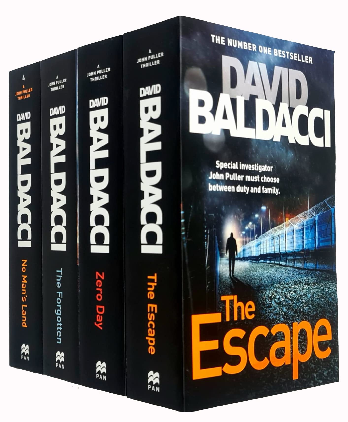 John puller series david baldacci 4 books collection set (zero day,forgotten,escape,no man's land)