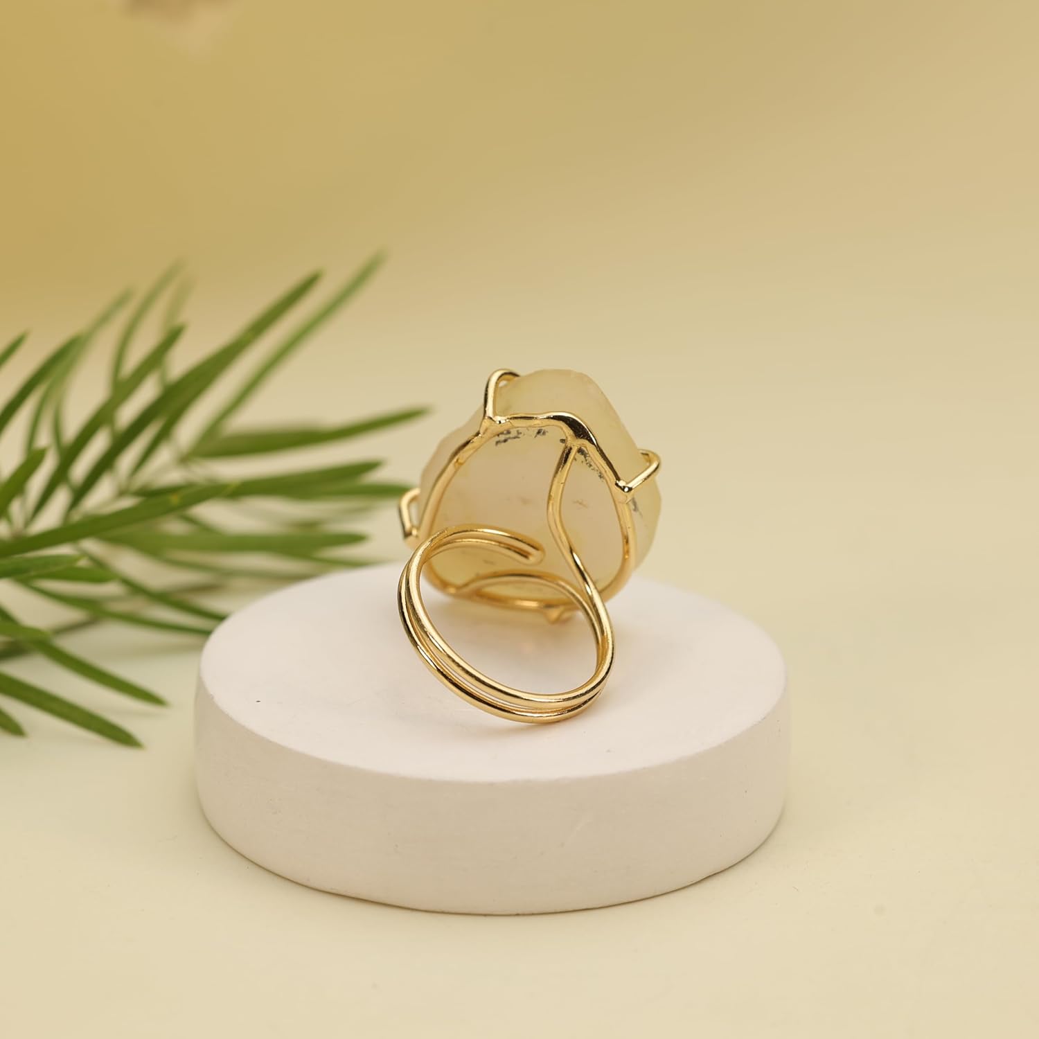 Geode Ring Set with Agate and Quartz Crystals,Stone Sizes 25-30mm