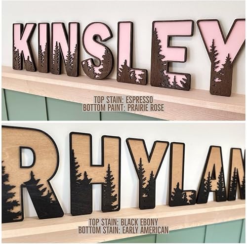 Miniatura 6 de Letrero con nombre para guardería, letrero bohemio para guardería, letreros de apellido familiar, arte de pared 3D para habitaciones de niños y