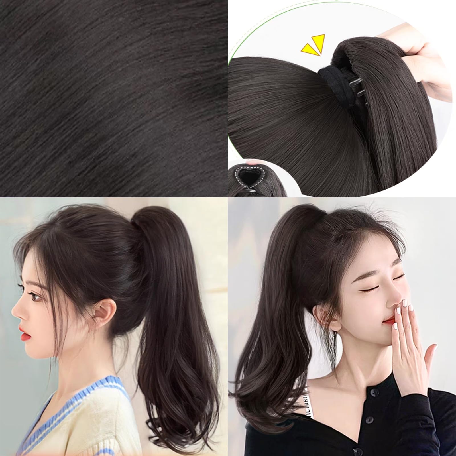 Amazon.co.jp: HAPVITAL ポニーテールウィッグ ポイントウィッグ 40cm