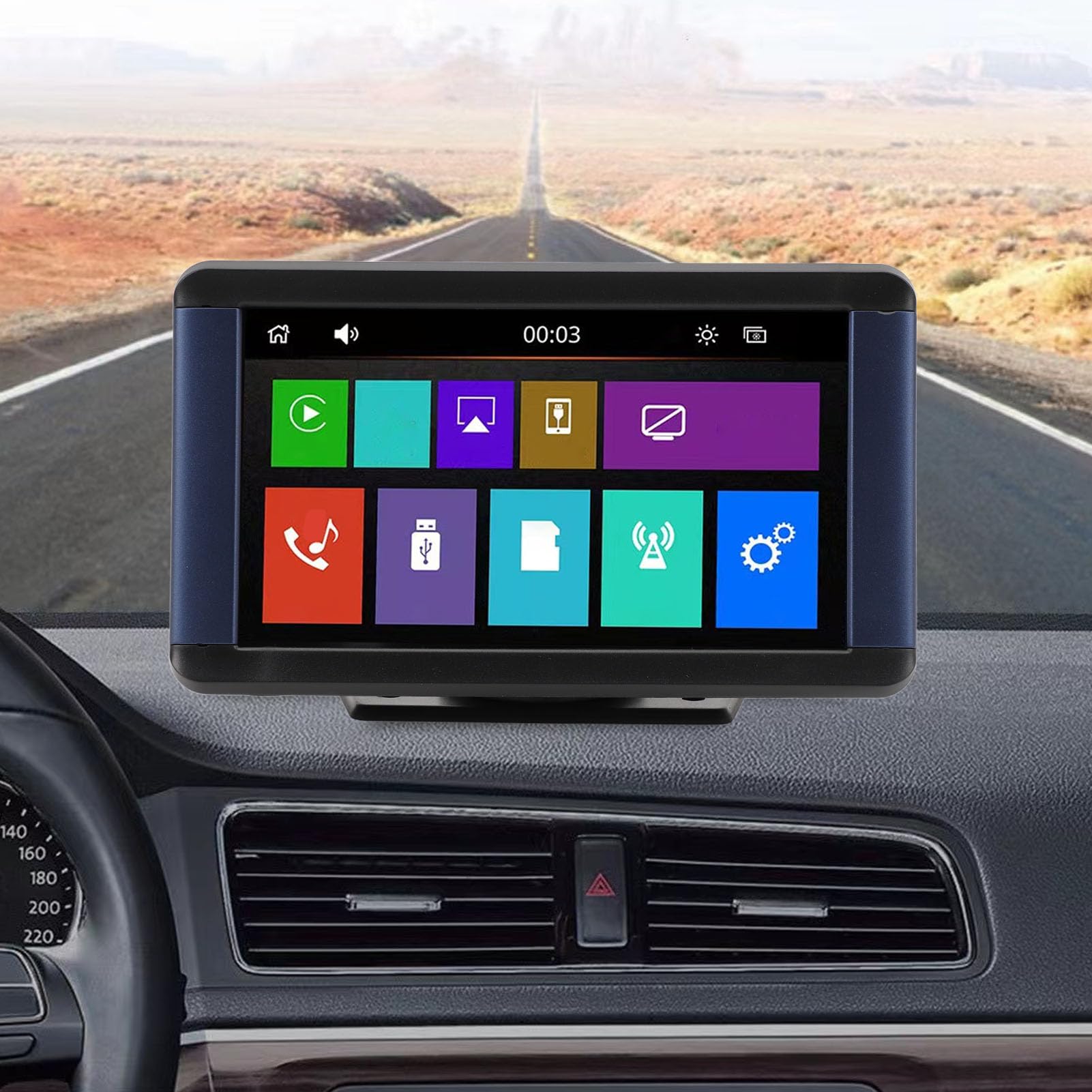 Akozon ÉCRAN Tactile Portable CARPLAY STÉRÉO WiFi Rapide Aide DE Sauvegarde AUTORADIO HD (avec Un Appareil Photo)