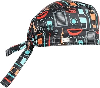 Associated UniformsPrinted Satin Scrub Cap Unisex with Sweat Band