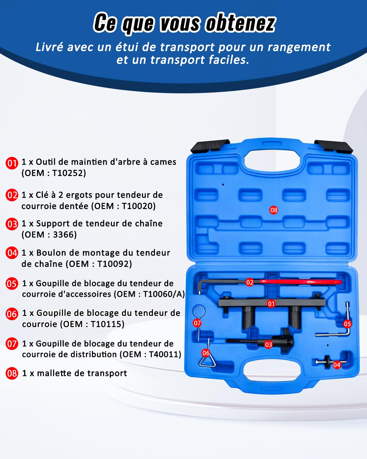 Kit d'outils de Calage Distribution d'arbre à cames
