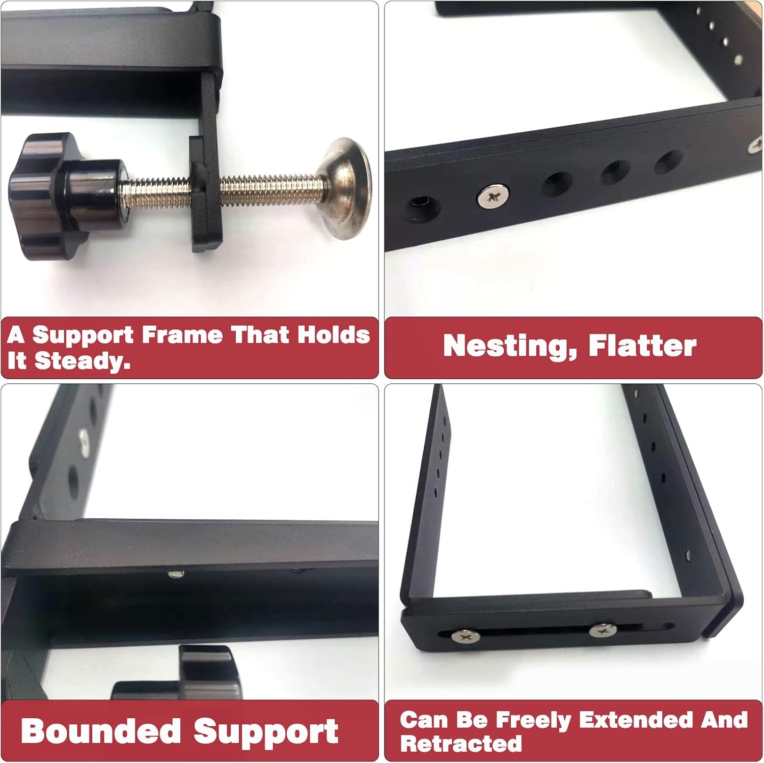 4 Pack Window Box Brackets for Railing Adjustable Planter Box Brackets Flower Box Brackets for Railings Deck Bird Feeder Hanger for Railing Heavy Duty Shelf Bracket for Windowsills, Fences