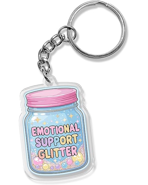 QUINNIAN Mental Health Keychain 2 Inches Acrylic Material Key Ring Accessories for Motorcycles, Cars, Backpack, Handbag