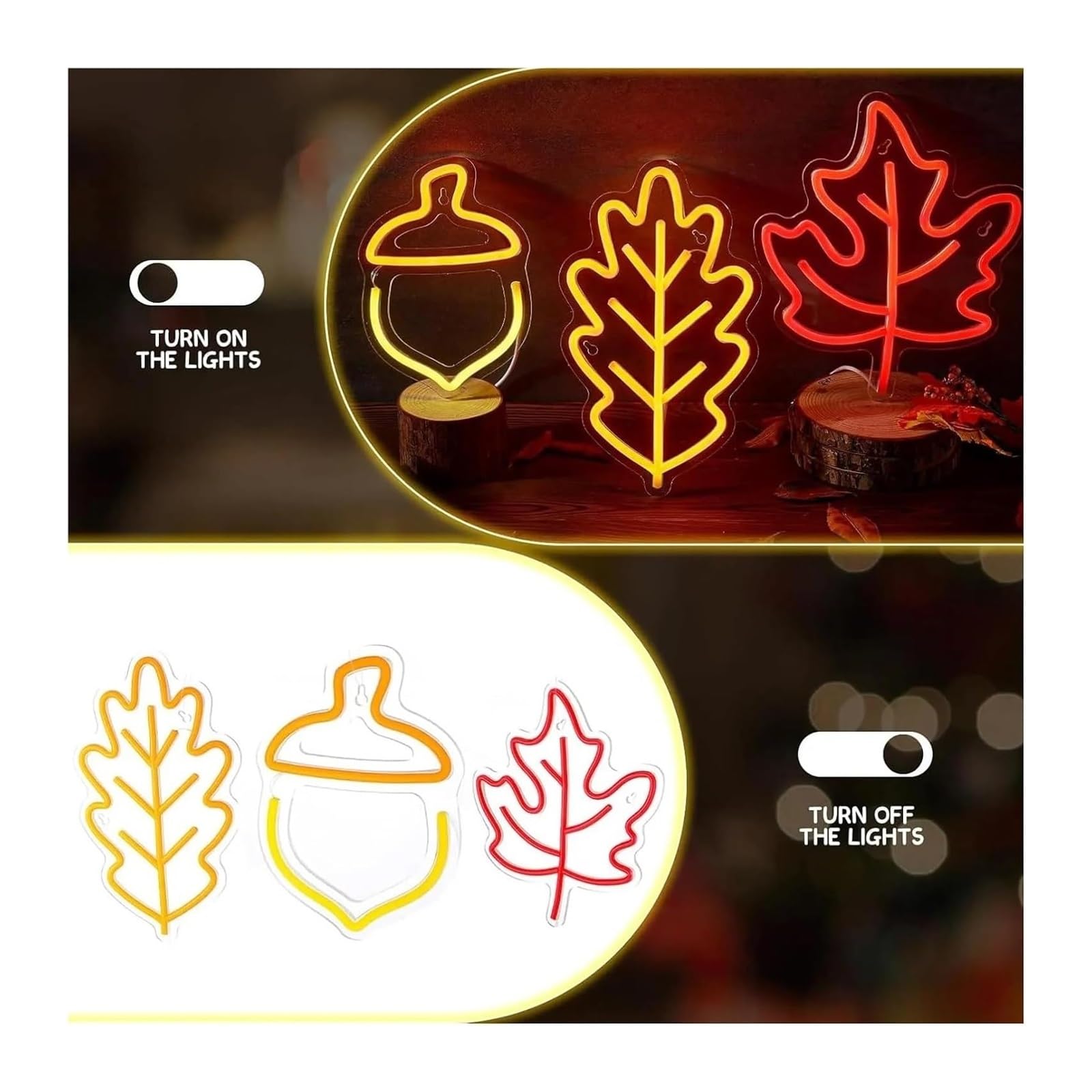 Generico Per la decorazione delle feste con insegne al neon, acero per foglia, nocciola, autunno per(A)
