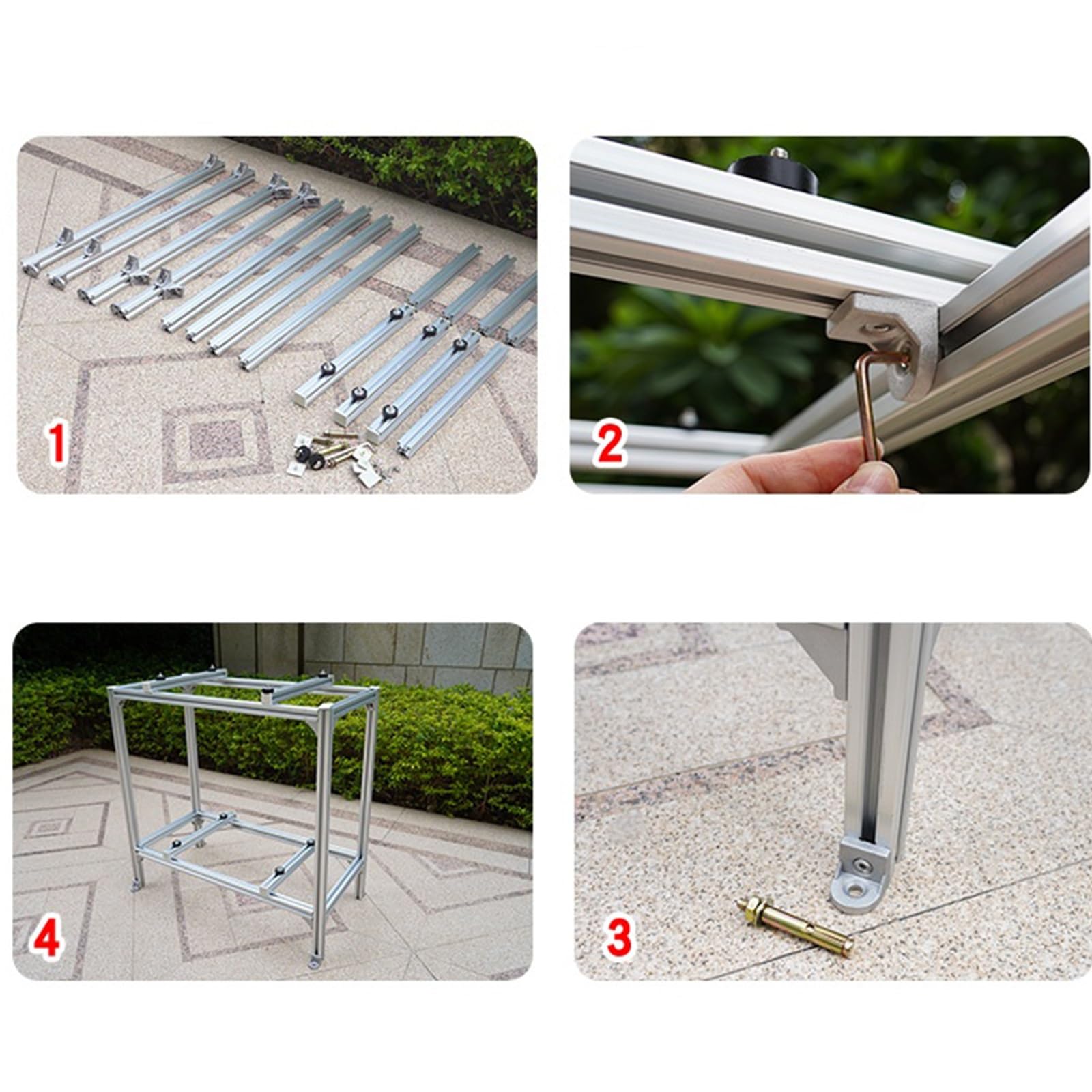 Staffe per Condizionatore Esterno Doppio Livello, Staffa di Supporto con Cuscinetti Antivibranti, Barra Trasversale, Alluminio, Utilizzabile con Sistemi Mini Split(80x40x88cm/31x16x35in)