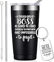 BIRGILT A Truly Great Boss is Hard to Find - Boss Day Gifts - Going Away Gift for Boss - Retirement, Birthday, Christmas Gifts for Worlds Best Boss - 20oz Boss Tumbler