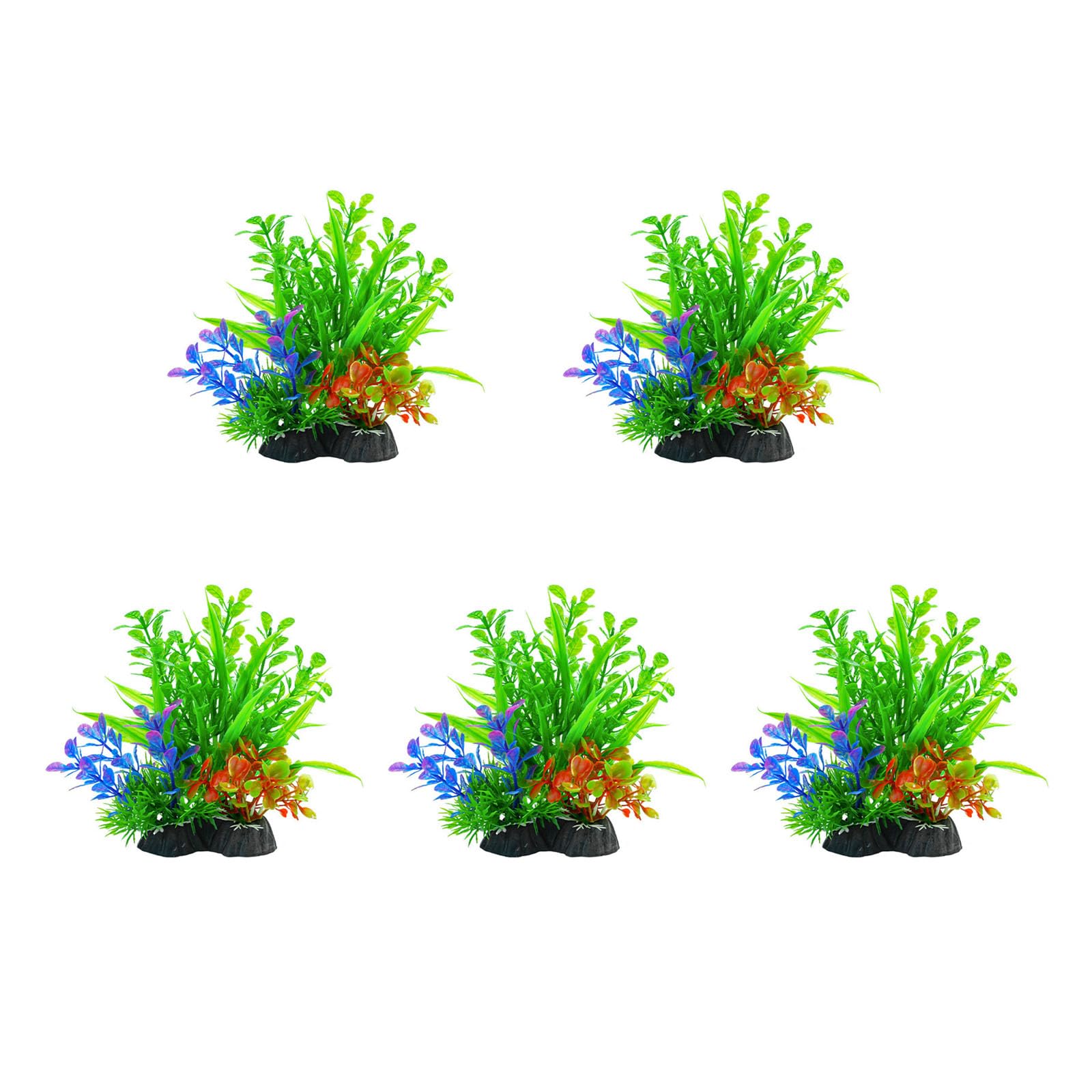 HDOYTXXM 5PCS Artificial Water Plant Realistic Aquariums Decoration with Base for Home Fishtanks Landscape Underwater Decoration