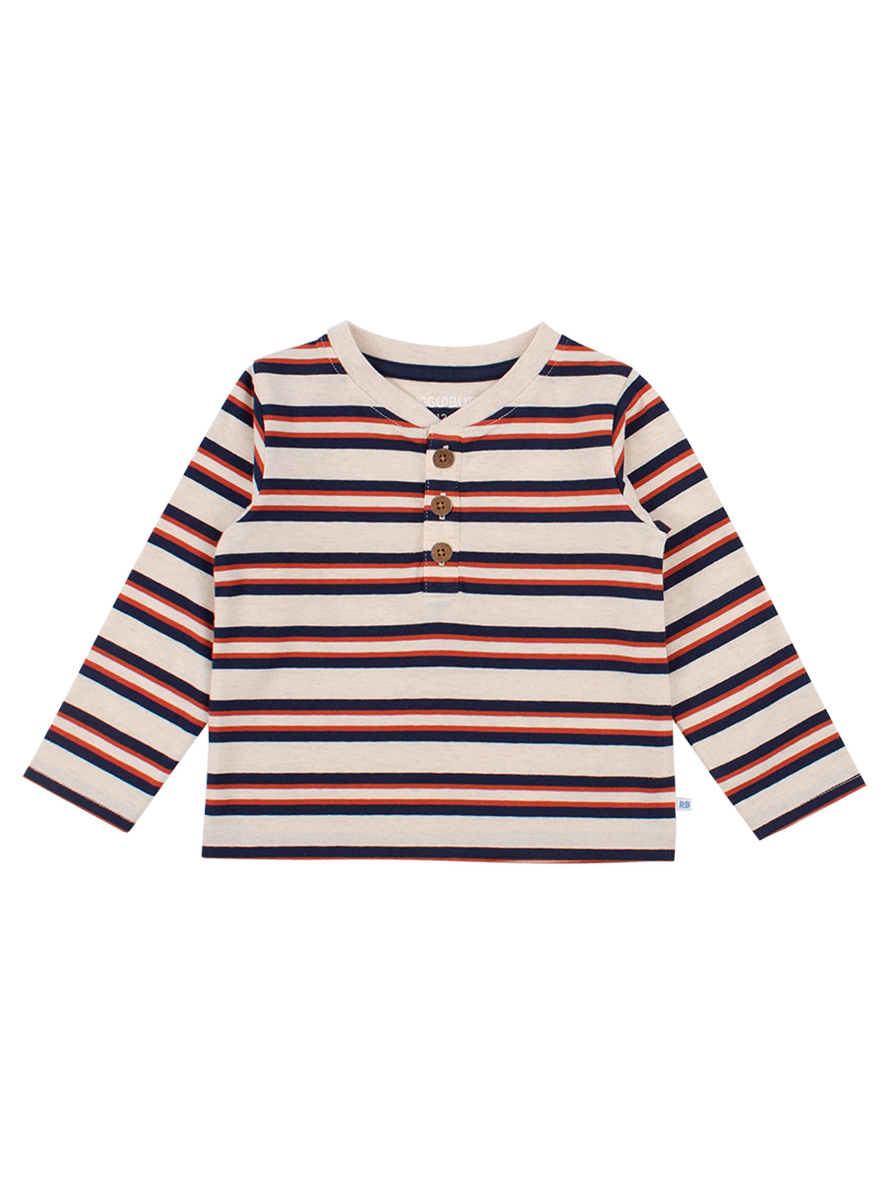 RUGGEDBUTTS Baby/Toddler Boys Long Sleeve Henley Tee - Knit Henley Shirt