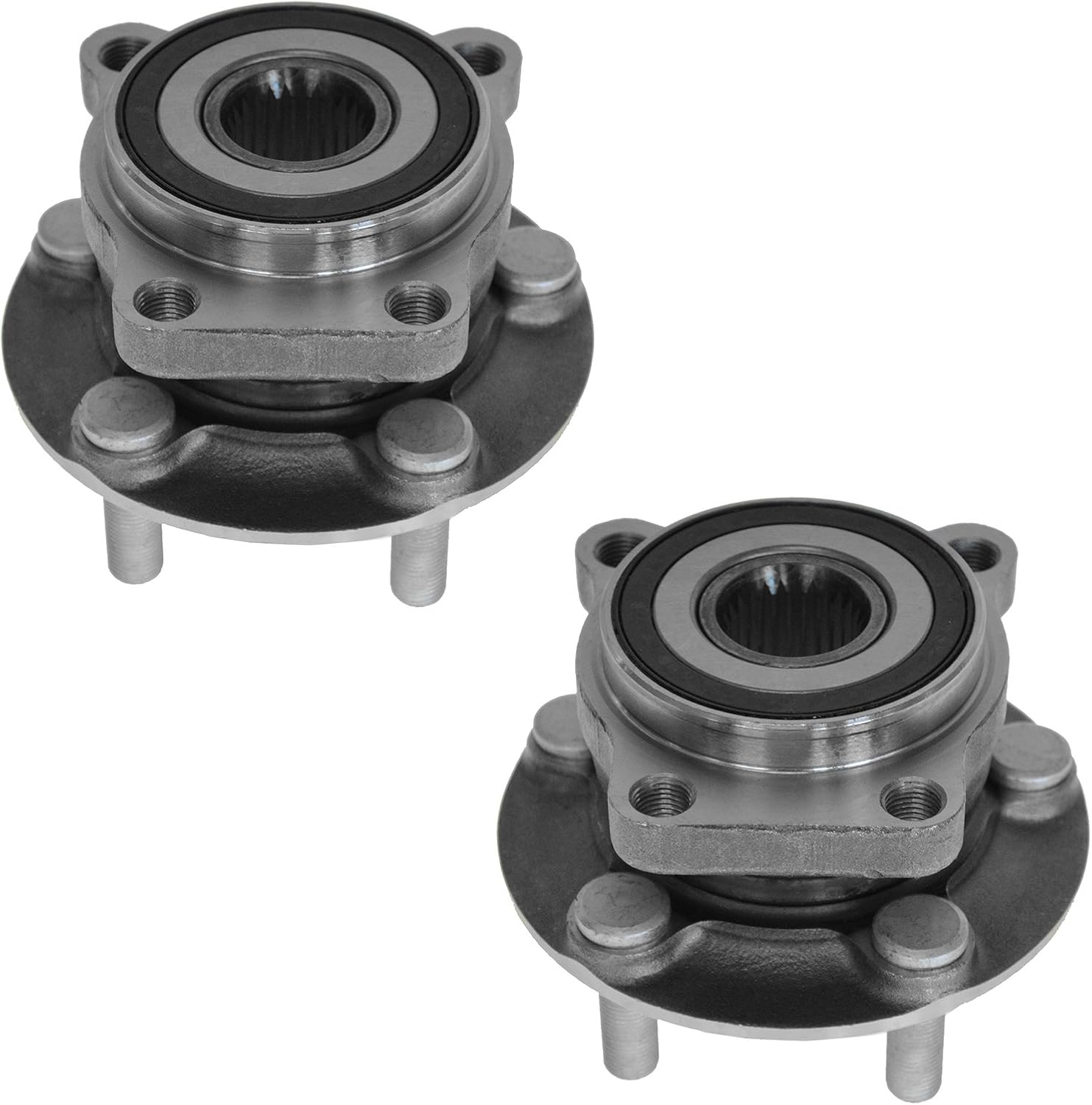 TRQ Front Left and Right Wheel Bearing and Hub Assembly 2 Piece Set Compatible with 2005-2014 Subaru Outback 2009-2014 Forester 2005-2014 Legacy 2013-2014 XV Crosstrek
