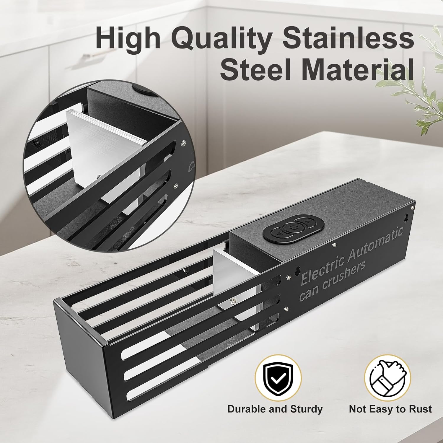 Electric Can Crusher, Automatic Can Crushers Wall Mounted for Recycling 8oz, 12oz & 16oz Cans, Fill 1 can at a Time, for Recycling Aluminum Seltzer, Cola, Beer Cans