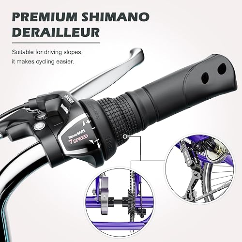 Miniatura 100 de ABORON Triciclo para adultos, bicicleta de 3 ruedas para adultos, triciclo para adultos, llantas de doble pared, triciclo para mujeres y hombres