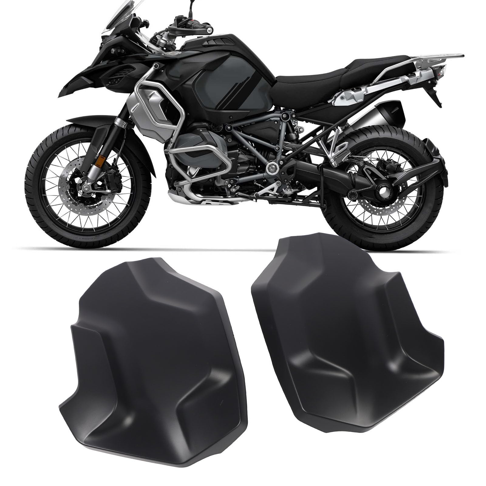 Aramox Panneau Latéral de Radiateur Avant, 2 Pièces ABS Pièces Latérales de Moto Couvercle de Protection de Radiateur Avant pour R1250 GS Adventure 2018 à 2023 2022 R1250GS ADV (Black)