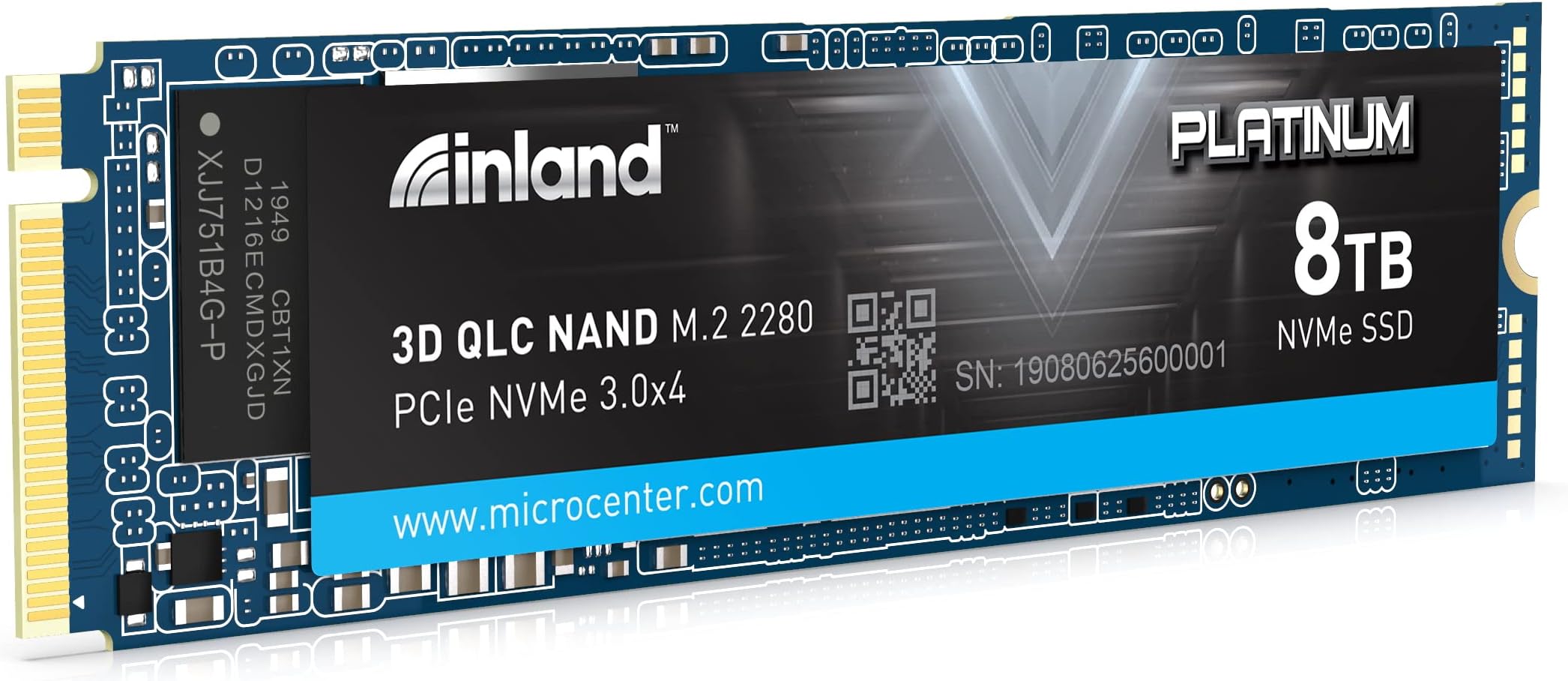 INLAND Platinum 8TB NVMe SSD M.2 2280 PCIe Gen 3.0x4 3D NAND Internal Solid State Drive, R/W up to 3300/3,000 MB/s, 1800 TBW, PCIe Express 3.1 and NVMe 1.3 Compatible, Utimate Gaming Solutions (8TB)