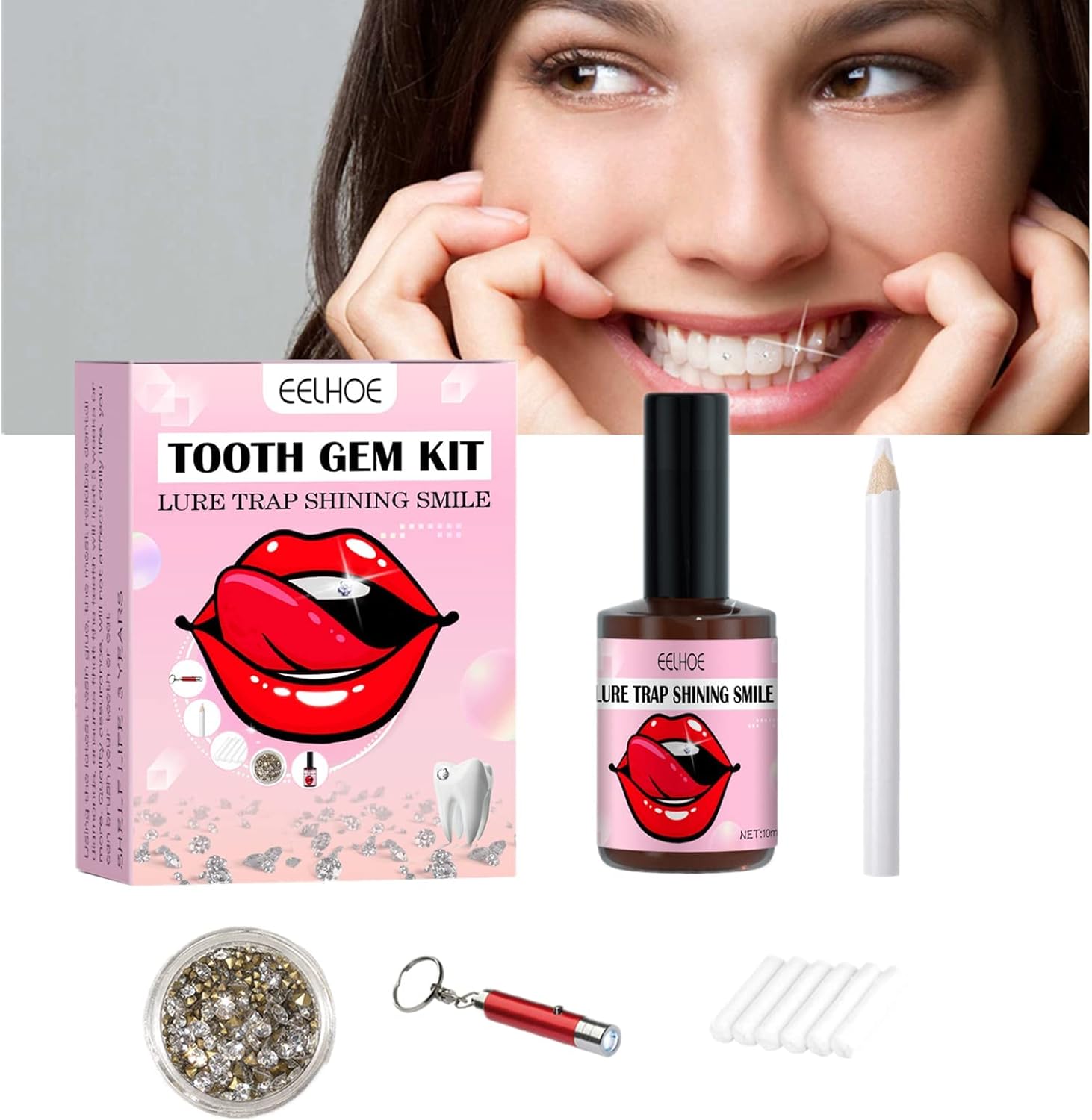 FAHXNVB 20 Pieces Tooth_Gem Kit DIY Tooth_Gem_Kit, with Glue and