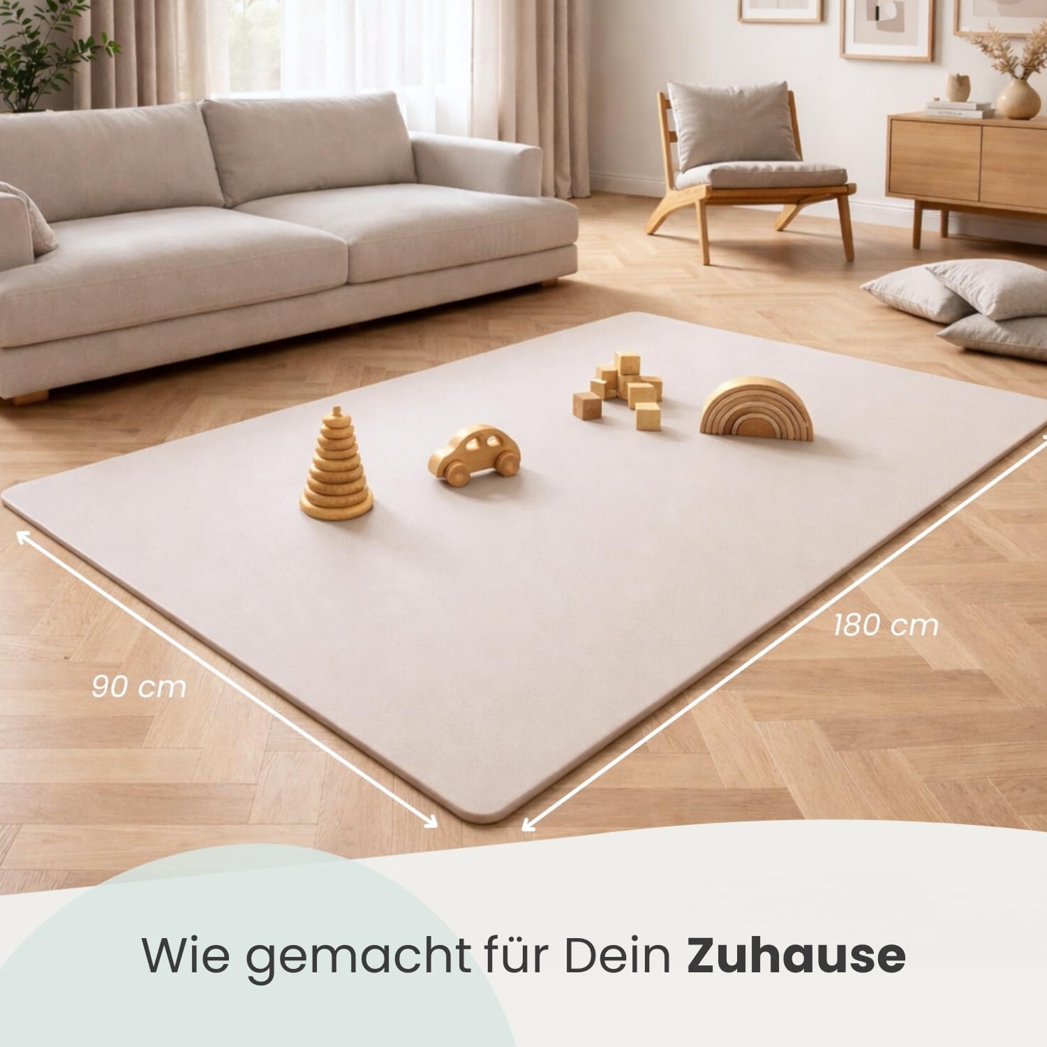 LittleTom Spielmatte Baby Puzzlematte mit Rand - 18 Matten je 30x30 cm Krabbelmatte 180x90 cm Bodenmatte Kinder - Puzzle Teppich Kinderzimmer - EVA Schaumstoff Bodenschutzmatte Spielteppich - BPA-frei