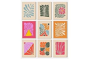 Colorful Eclectic Abstract Botanical Wall Art Prints - Maximalist Gallery Art for...