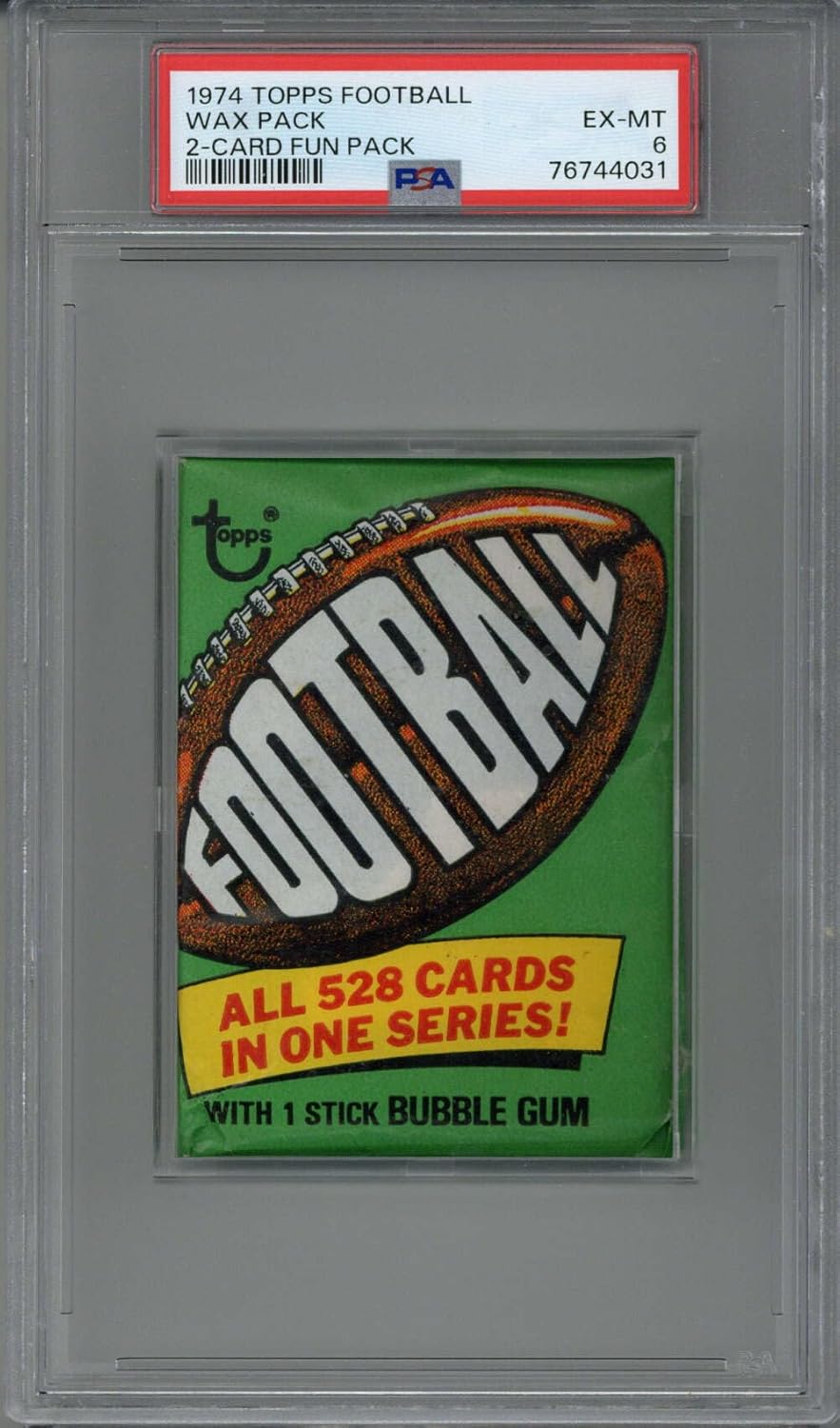 1974 Topps 2 Card Football Wax Pack PSA 6 EX-Mint Unopened