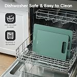 Wood Fiber Cutting Board Set of 2, Dishwasher Safe, Non-Toxic Cutting Board for Kitchen, BPA Free, Non-Slip, Non-Porous Composite Chopping Board for Meat Vegetable Fruit - Green