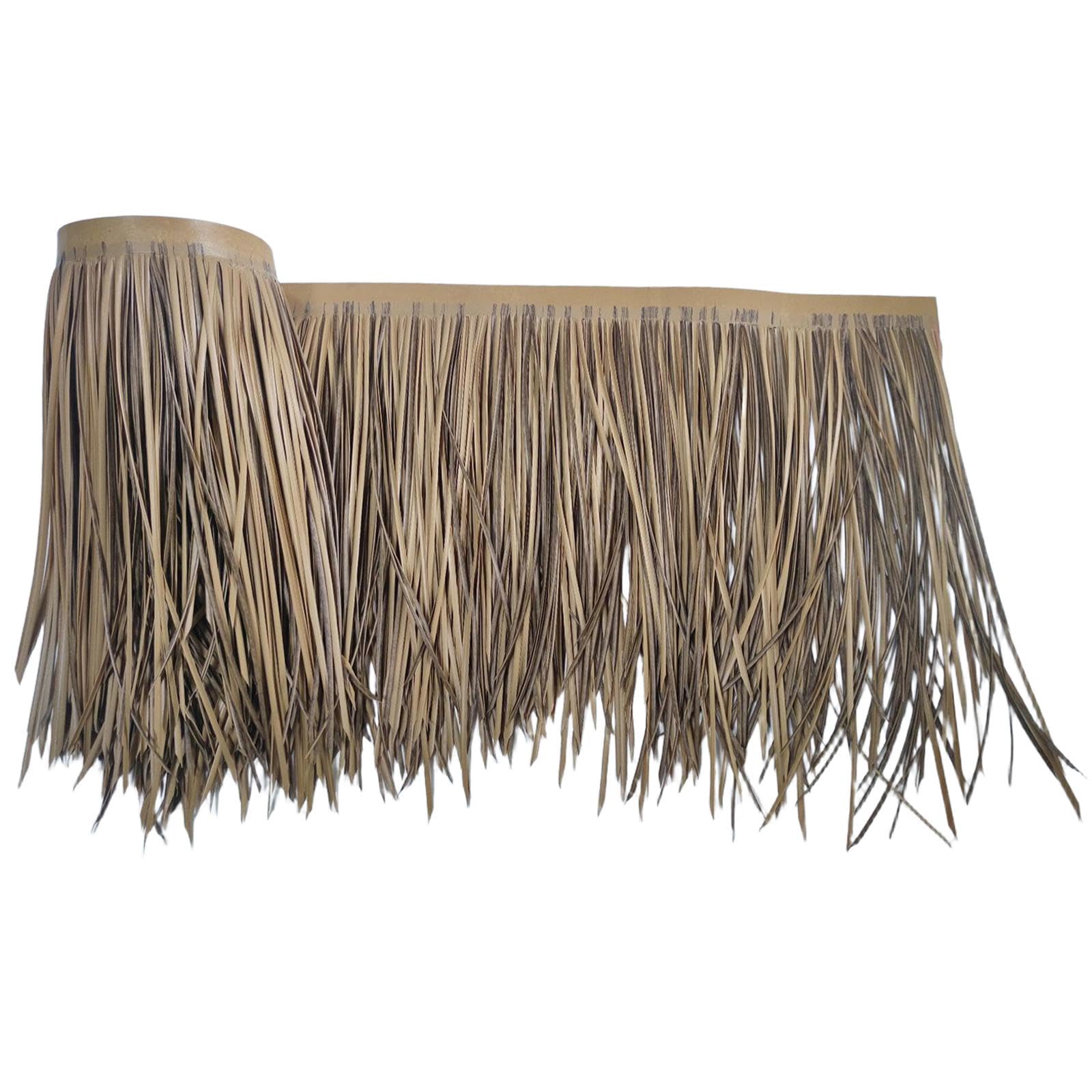 Natural Thatch Roofing Roll for Bar Hut, Palm Grass Skirting Decoration - Realistic Tropical Palm Leaf Roofing for Tiki Bar, Garden Party, Beach Theme Decoration- Style F