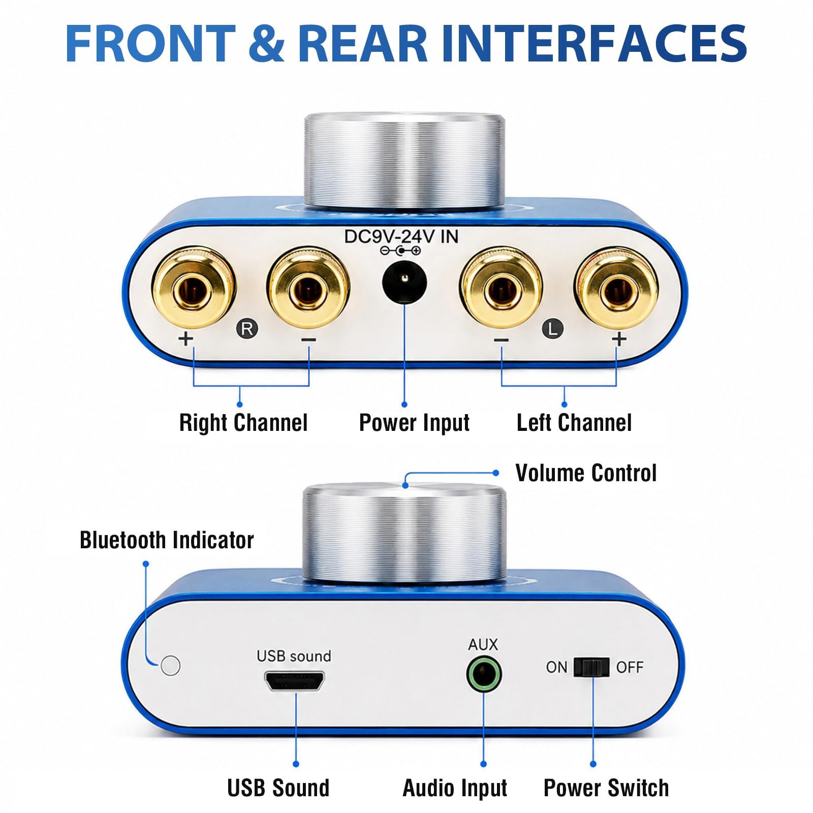 Facmogu F900S Mini Bluetooth 5.0 Power Amplifier, 2.0CH 50Wx2 Stereo Amp — Amazon image 2