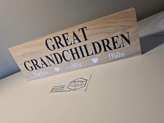 Personalised Oak Veneer Great Grandchildren Block, Great Grandchildren Plaque, Family Gift, Grandparent Gift, Personalised, Keepsake, CR Vinyl