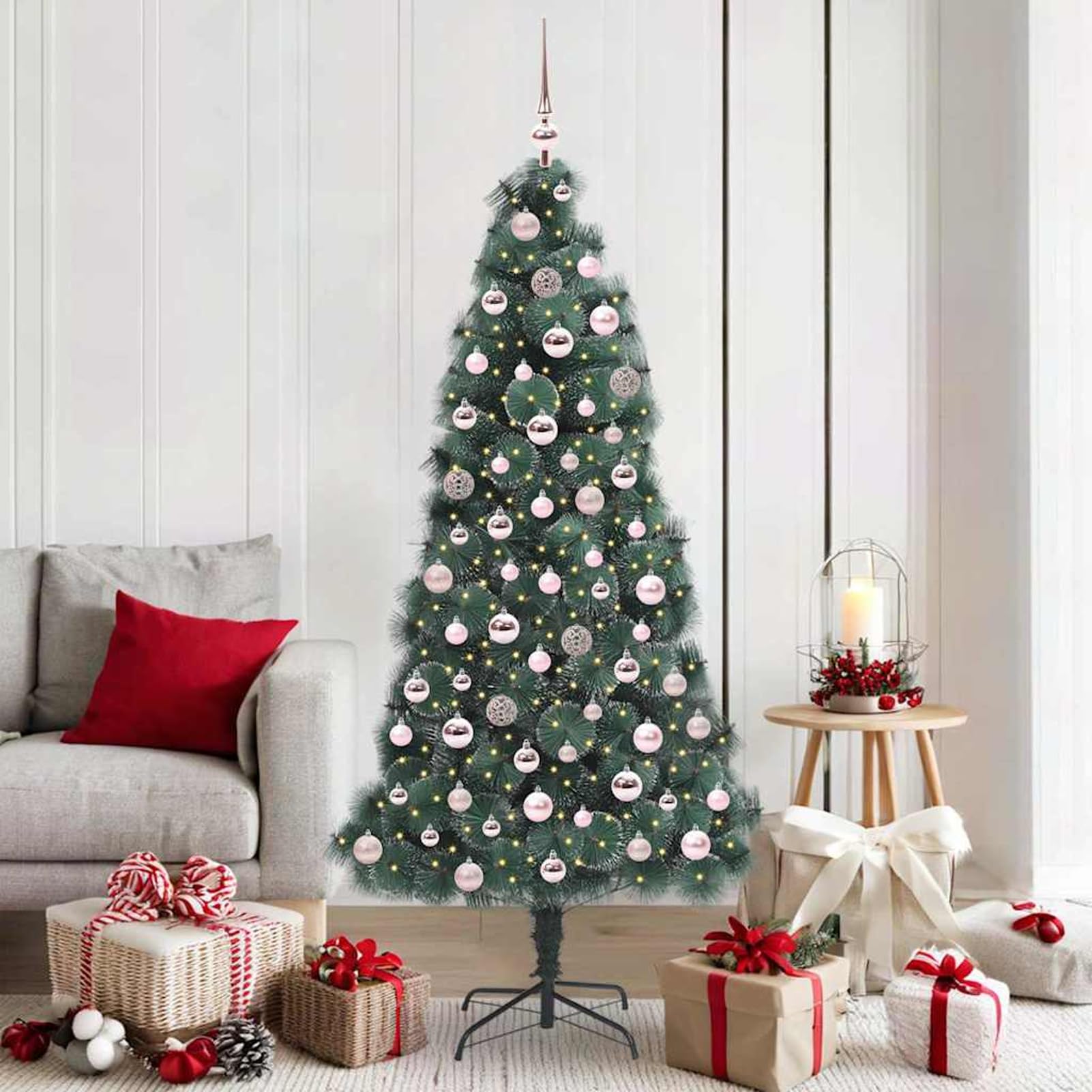 Árbol de Navidad Tidyard verde de 250 puntas para decorar terrazas y salones