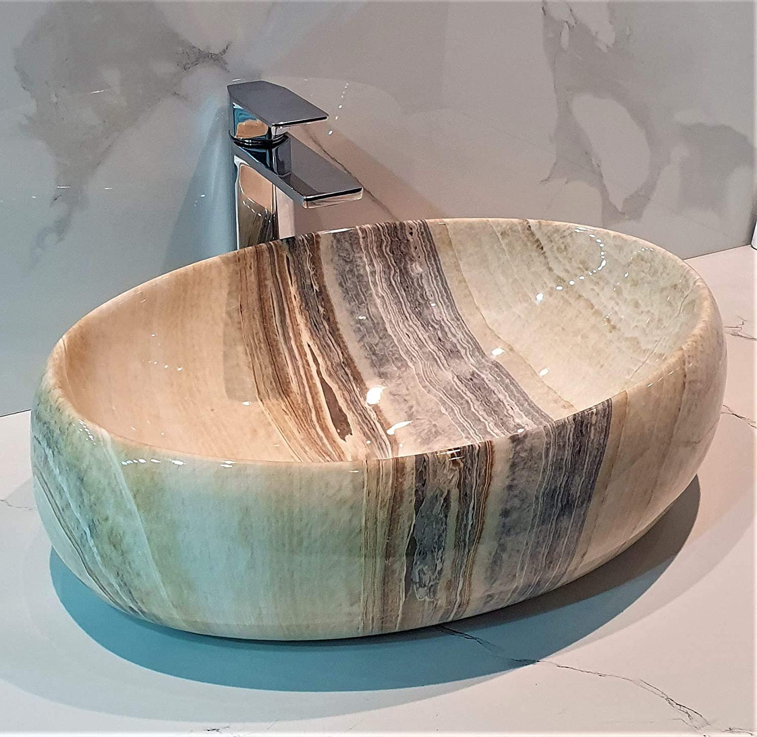 Ceramic Oval Shape Wash Basin Table Top Vessel Sink Wash Basin/Basin Over Counter Basin with for Washroom/Bathroom & Living Room 24 X 16 X 5.5 Inch (Multicolour) (B09JFZZJ1Q) Amazon Price History, Amazon Price Tracker