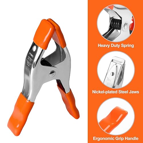 Miniatura 3 de PONY Juego de abrazaderas de resorte de metal resistente de 6 pulgadas, 4 pulgadas, 2 pulgadas, apertura de mandíbula de 1 pulgada, con asas y