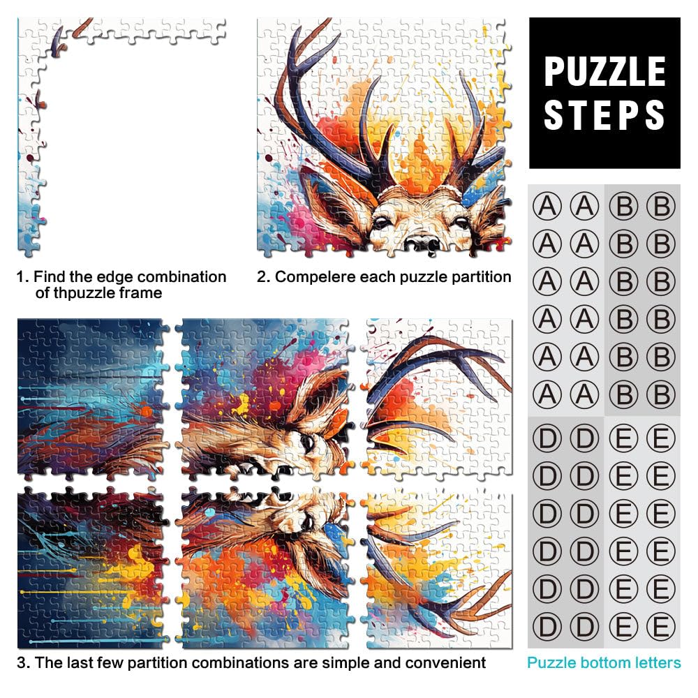 Puzzle per adulti 2000 pezzi alce rompicapo puzzle con pezzi completamente ad incastro a forma casuale 70 x 100 cm per adolescenti 14+