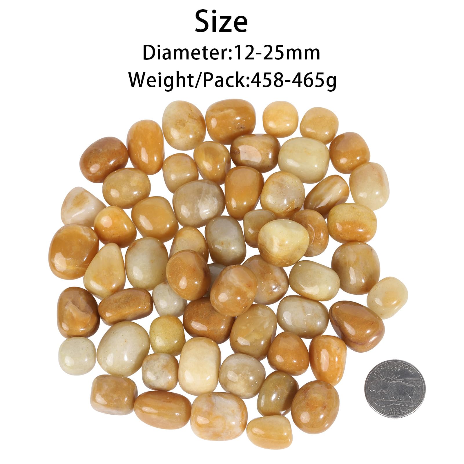 Nupuyai 1lb Yellow Jade Crystal Stone Set - Image 2