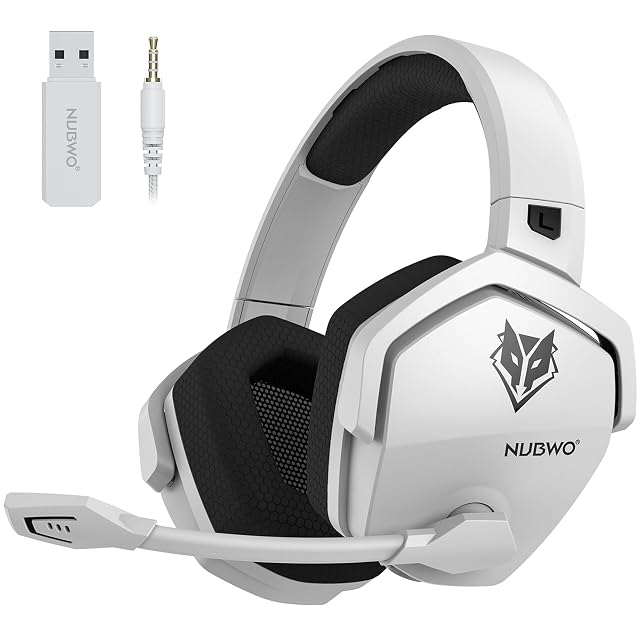 NUBWO Wireless Gaming Headset with Mic for Ps5 Ps4 PC Zero Interference 100-Hour Battery All-Day Play 23ms Sync