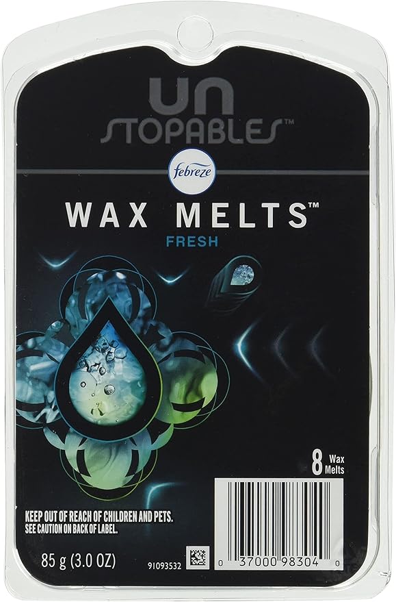 Febreze Wax Melts Air Freshener, Odor Eliminator, Unstopables Fresh