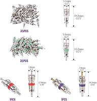 Vista 3 de Swpeet Juego de 36 núcleos de válvula de aire acondicionado R12 R134a, incluye surtido R12 R134a núcleo de válvula de refrigeración Núcleos