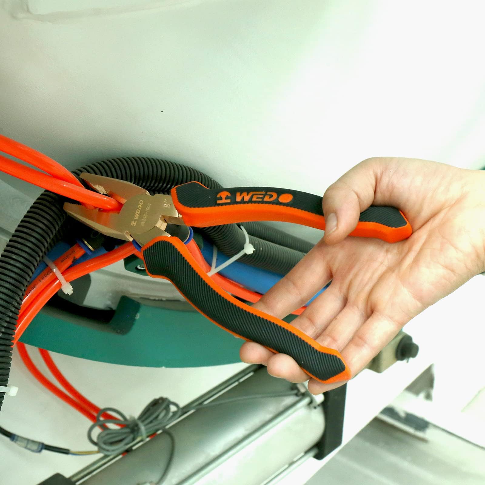 WEDO Lineman - Alicates de corte lateral de seguridad sin chispas (15,2 cm)