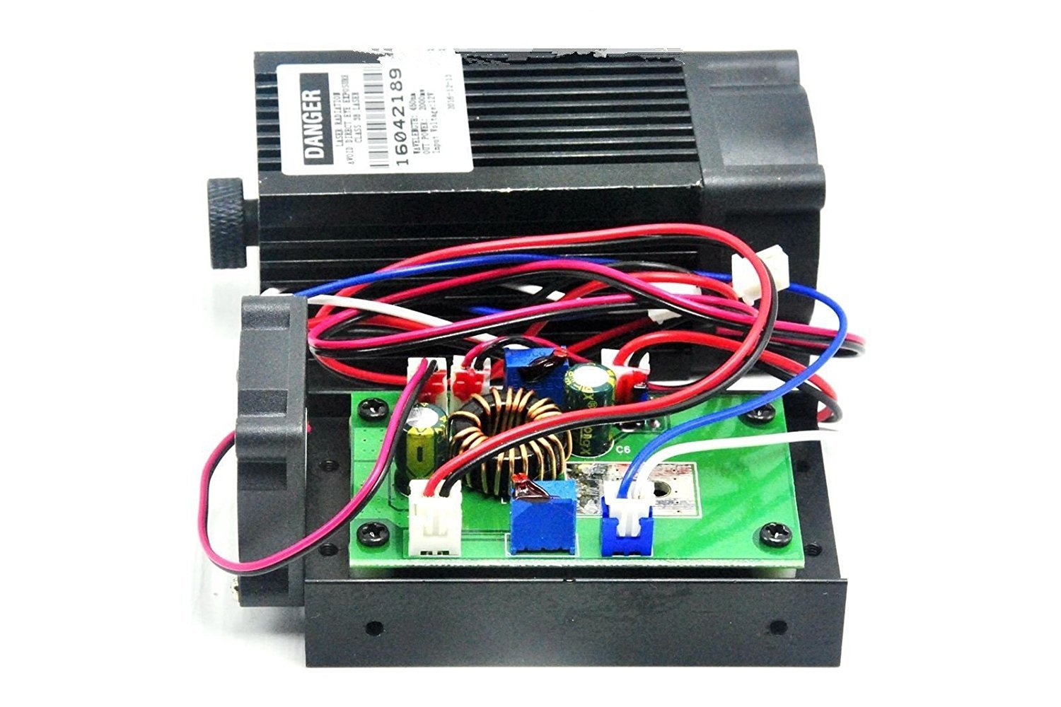 Leistungsstarke 2W 445nm 450nm Blue Laser Diode Dot Modul 2000mw Graveur w / 405nm Goggles