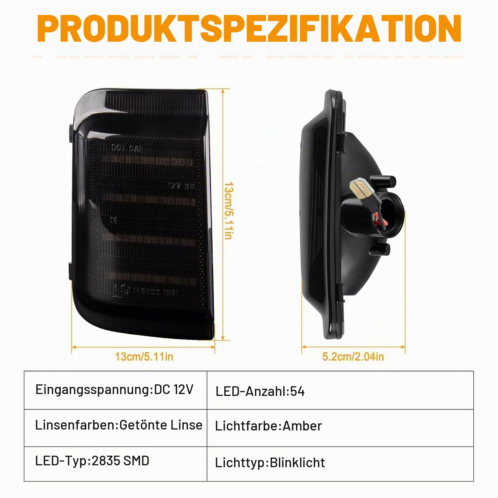 LED Spiegelblinker für Fiat Ducato Ram Promaster Citroen Jumper Relay Boxer Opel Movano C, LED Beleuchtung seitenmarkierungsleuchten mit Canbus Fehlerfrei, Fahrtrichtungsanzeiger