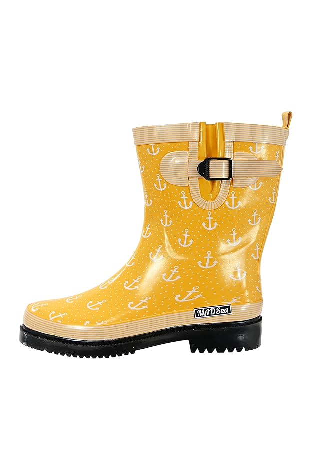 Damen Gummistiefel Wadenhöhe - Wasserdichte Regenstiefel Mit Rutschfester Sohle