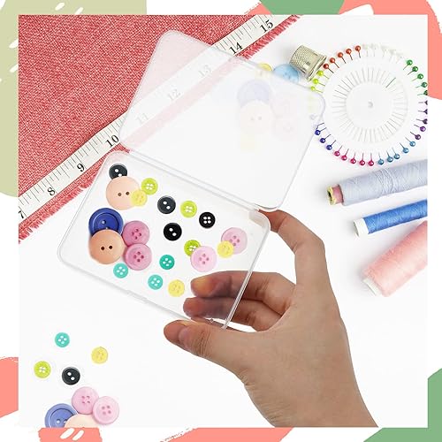 Miniatura 6 de ISKYBOB 6 Paquetes Contenedores de Almacenamiento Pequeños Rectangulares de Plástico Transparente Caja Estuche con Tapa con Bisagras Organizador de