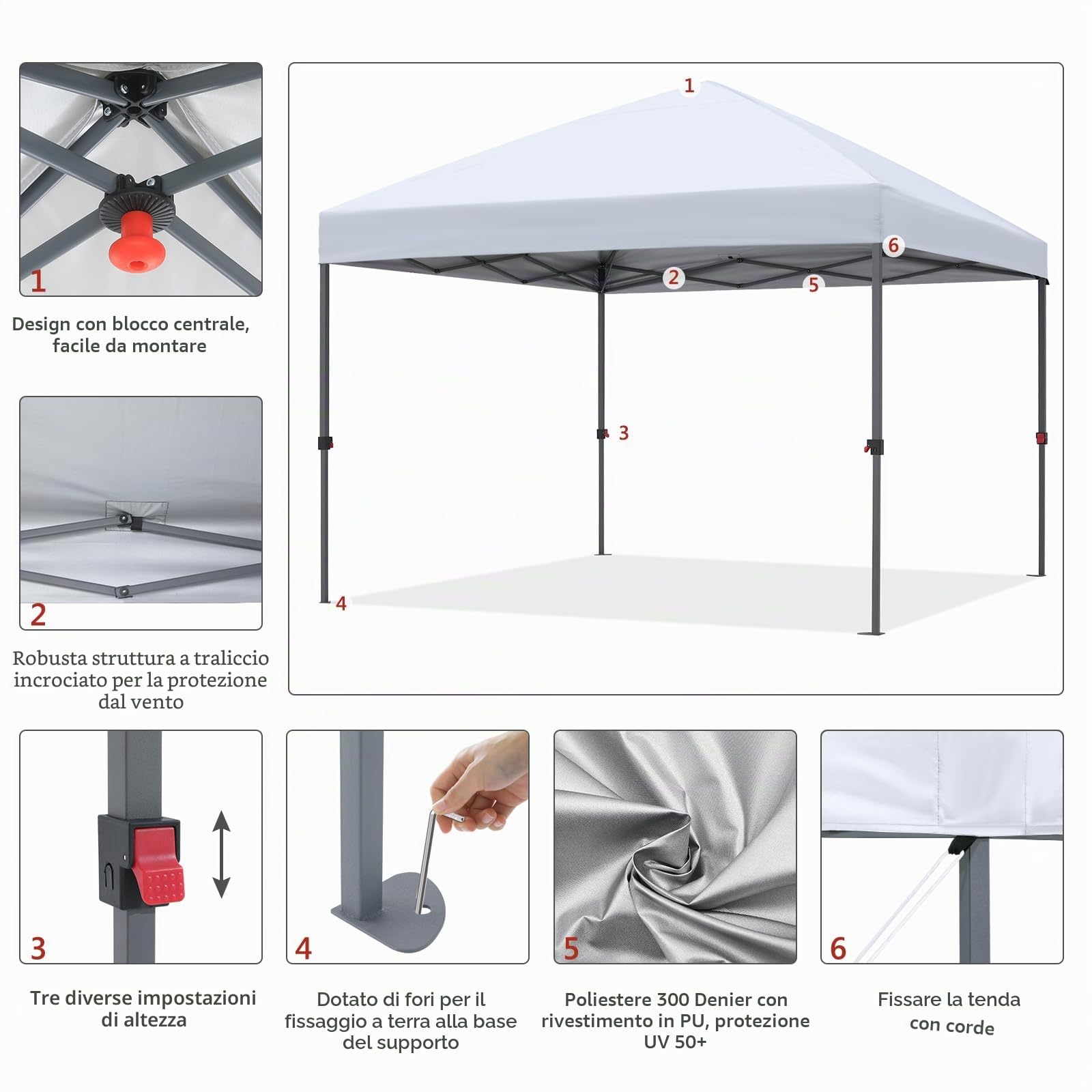 ABCCANOPY Pavillon wasserdicht Pop-Up Gartenpavillon Festival Sonnenschutz,Central Lock-Serie