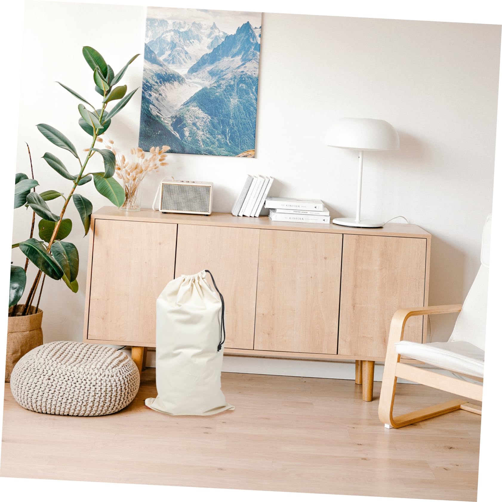 Anneome 2 Stück Wäschesäcke für Waschmaschine mit Kordelzug aus Canvas Großes Fassungsvermögen für Kleidung Decken und Reisen