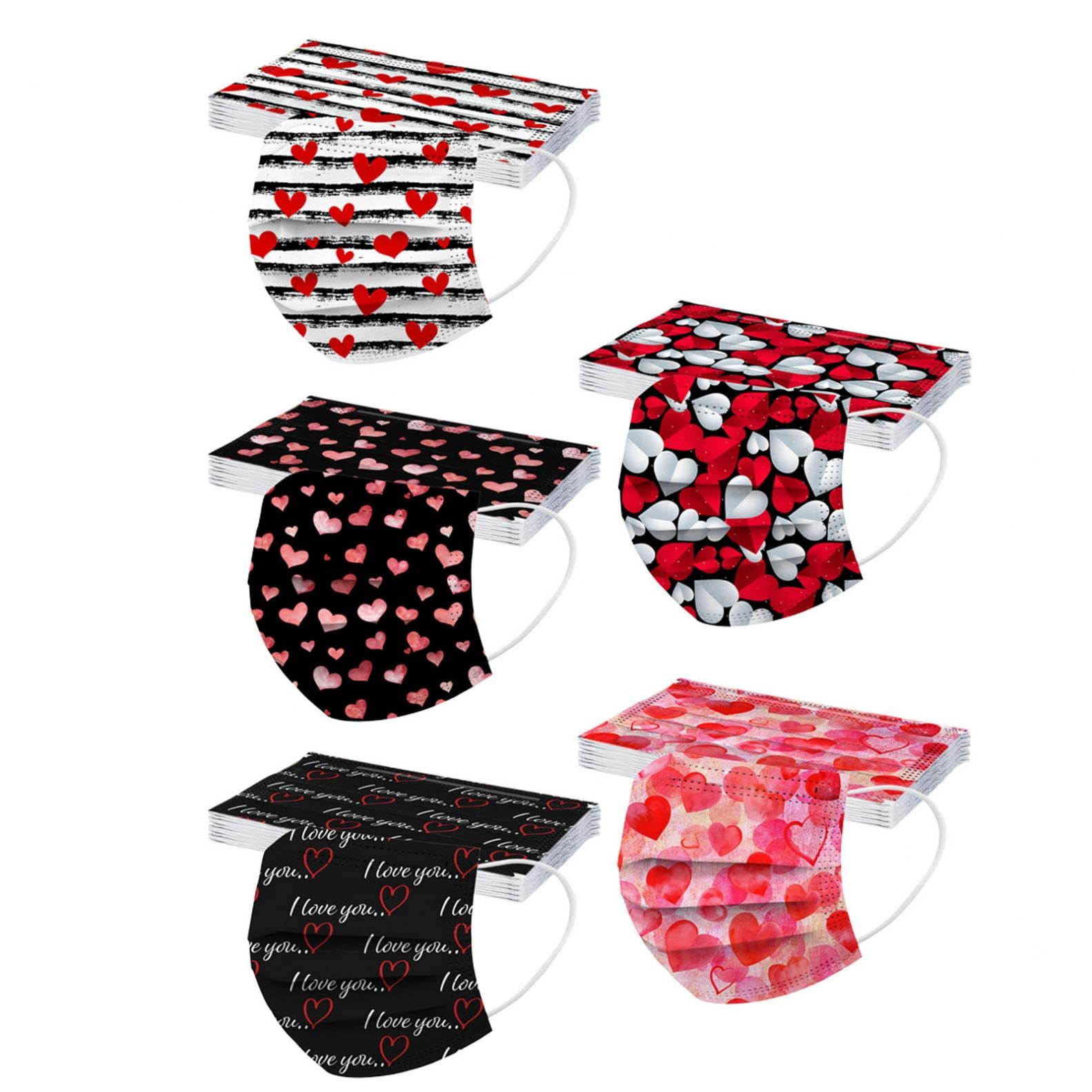 CHENSENHallween Mask Disposable Face Mask 50 Pack 3-Layer Breathable Christmas Costume Holiday Masks for Adults Men Women