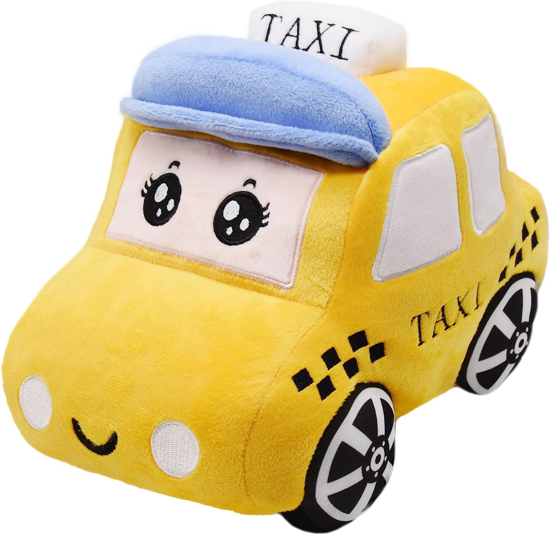 Soft Plush Taxi Stuffed Car Toy Super Cute Yellow Truck Plushie Excellent Gifts for Kids or Birthday Party 10.6 Inches (Taxi)