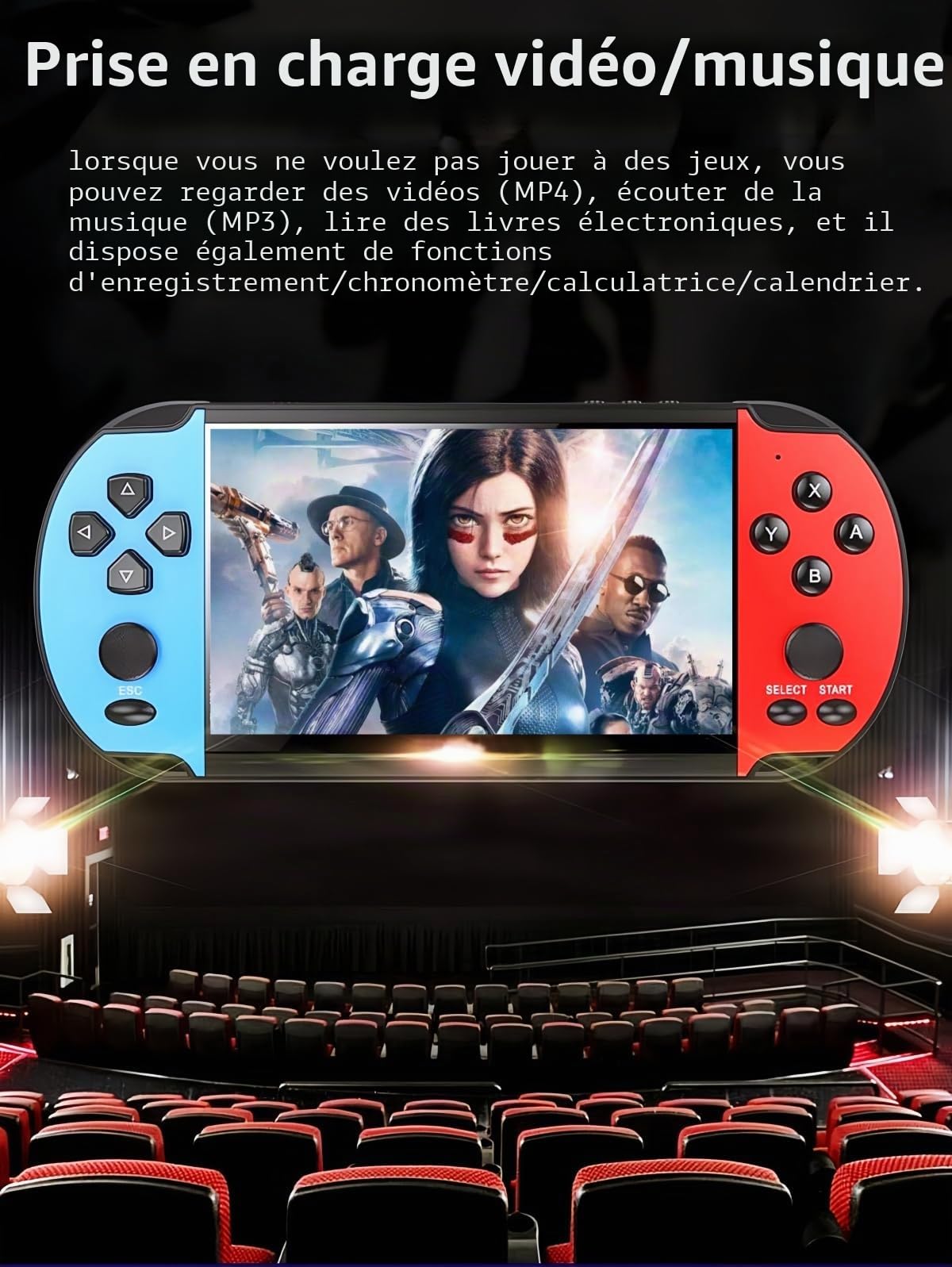 JXD 5,1 Pouces Rétro Console de Jeu Portable Multifonction Émulateurs Multiples Sortie Vidéo/Musique/Livres Numériques/TV Voyage/Plein air/Loisirs Divertissement Cadeau d'anniversaire/de Noël