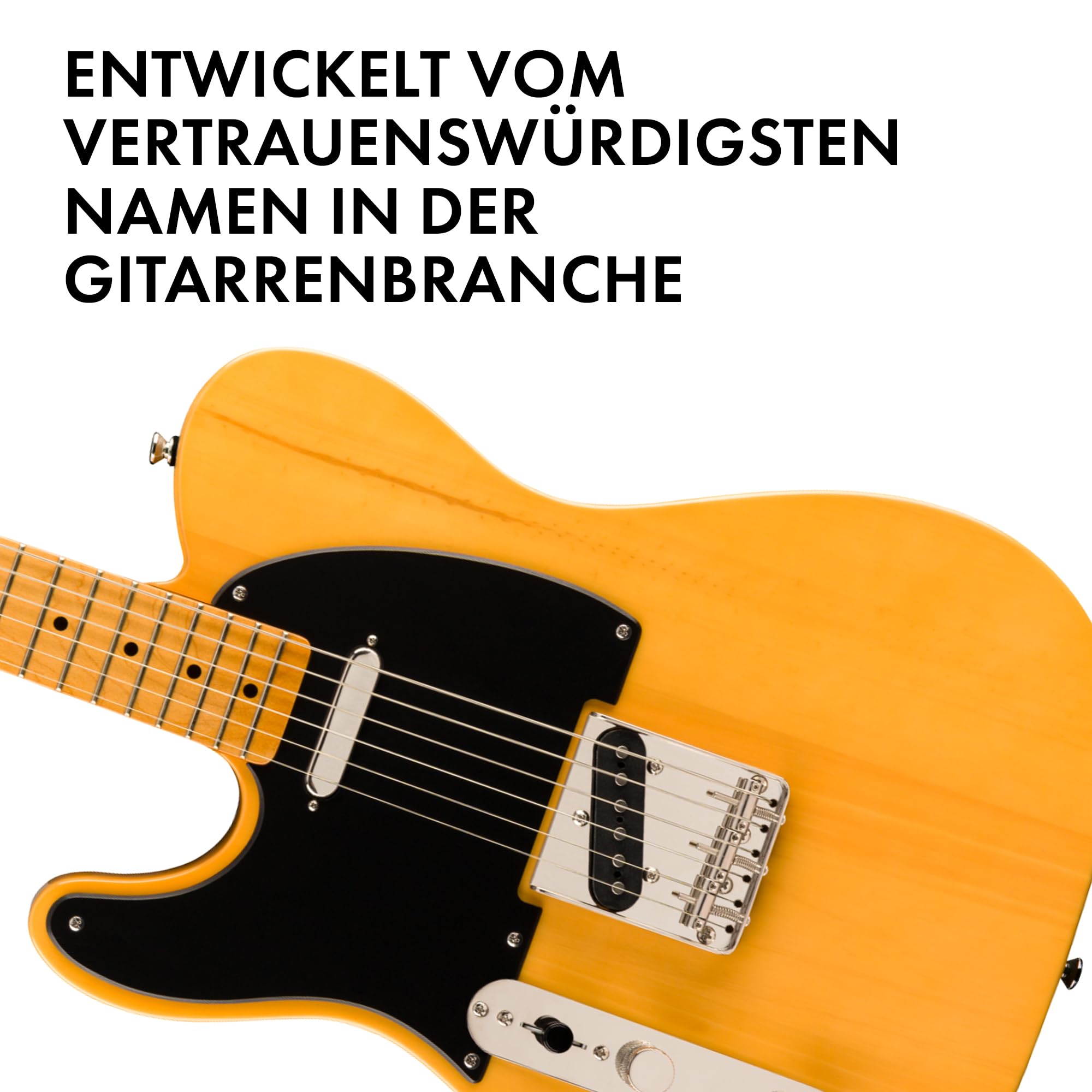 Squier by Fender Classic Vibe 50s Telecaster, E-Gitarre, Linkshänder, Butterscotch Blonde, Vintage-Design, Retro, Telecaster für Linkshänder, E-Gitarre für Musiker