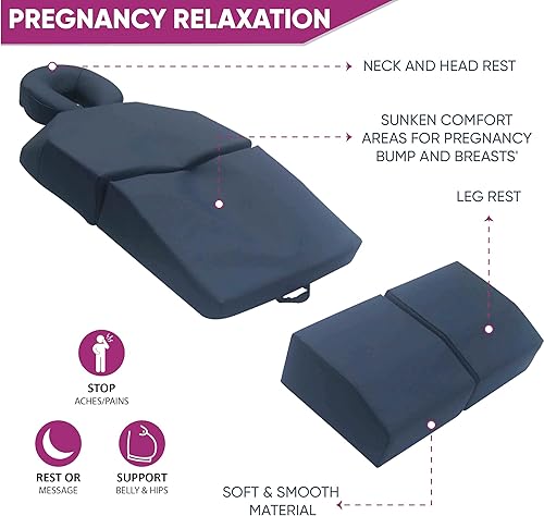 Miniatura 7 de Cojín de masaje para embarazo, cojín prenatal relajante de cuerpo completo, sistema de posicionamiento prenatal para embarazo, cojín ideal para