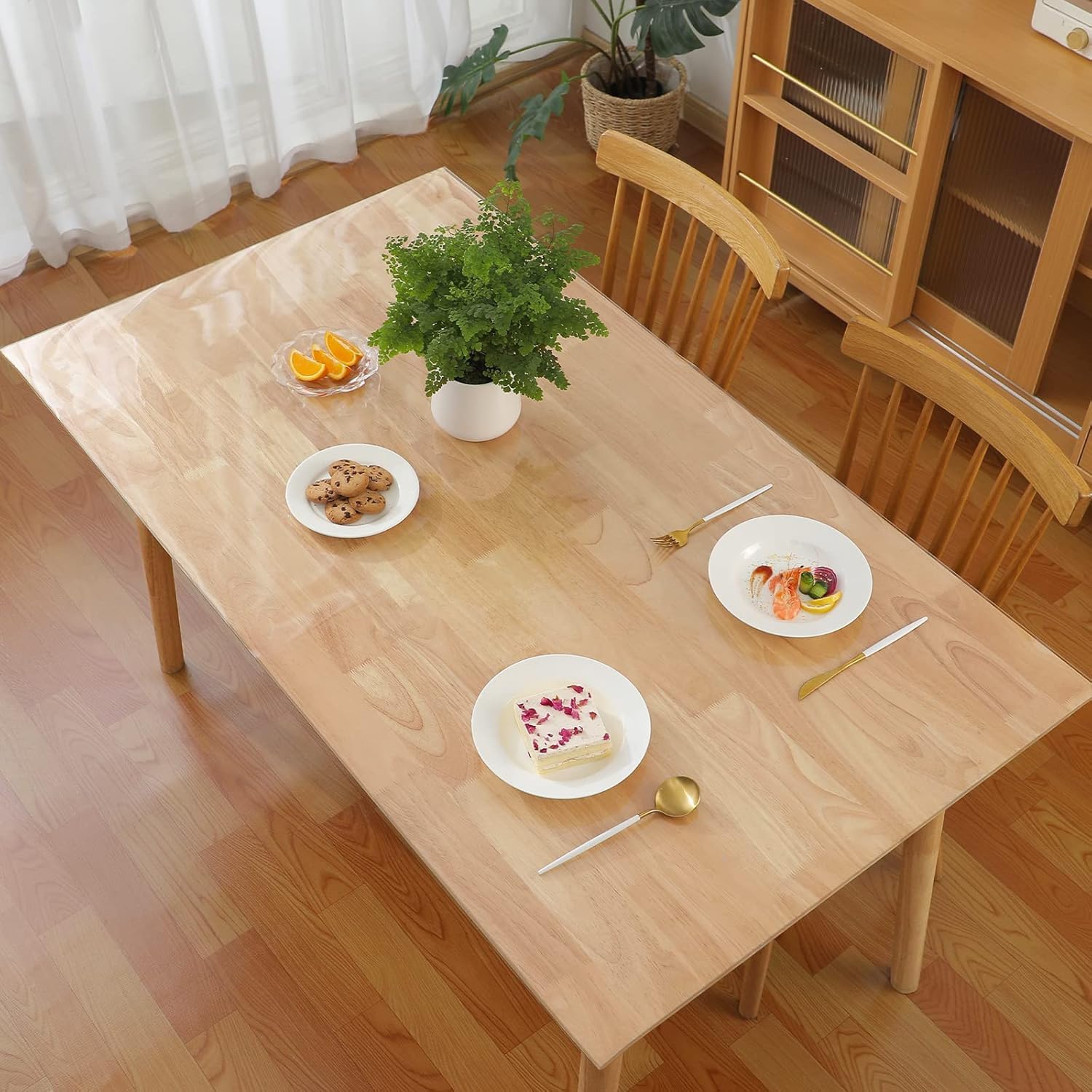 Pellicola protettiva trasparente lavabile e adatta per alimenti, 2 mm, 110 x 200 cm, materiale PVC