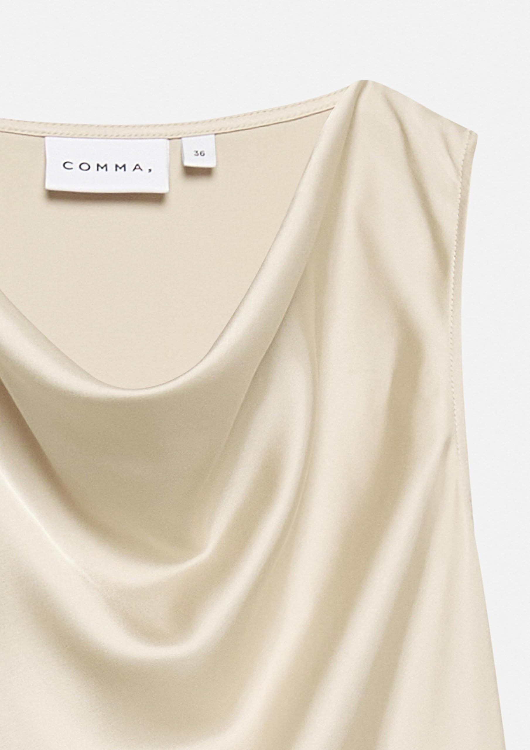Comma Satin-Wasserfall-Top